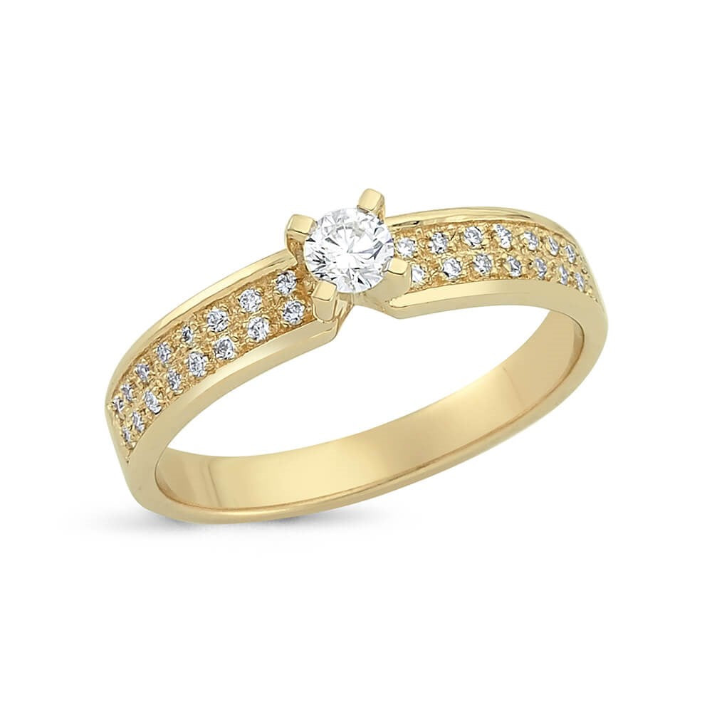Diamantring fra Nuran i 14 karat guld med 33 diamanter i rund facon og 0,31 ct samlet.