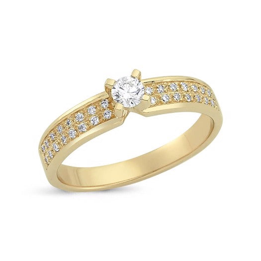 Diamantring fra Nuran i 14 karat guld med 33 diamanter, 0,31 ct