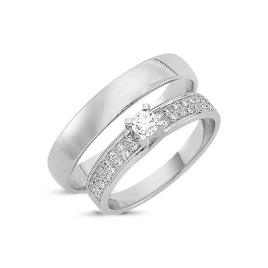 Eksklusive Nuran vielsesringe i 14 kt hvidguld med 33 diamanter på 0,31 ct