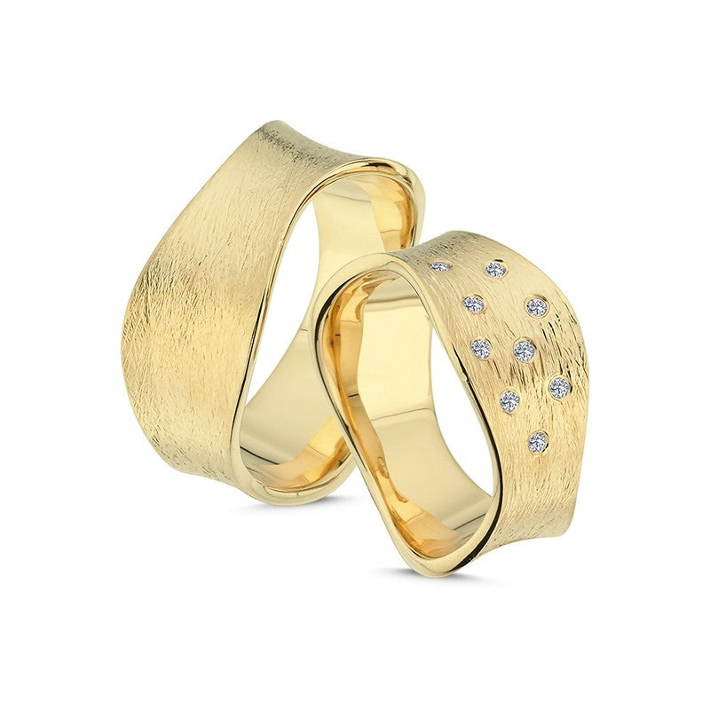 Eksklusiv Nuran vielsesringe i 14 karat guld med 0,09 ct diamanter