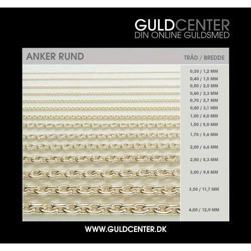 BNH Anker rund armbånd i 8 kt guld 18,5–21 cm 0,30–0,60 mm