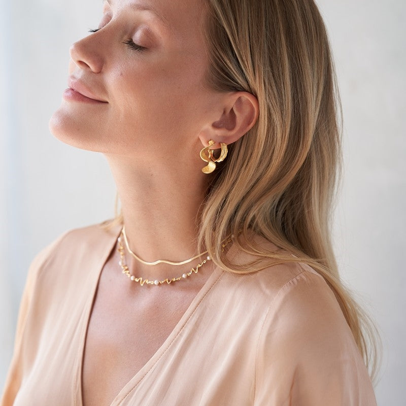 Aqua Dulce rhumba medium hoops i forgyldt sterlingsølv, 25 mm diameter