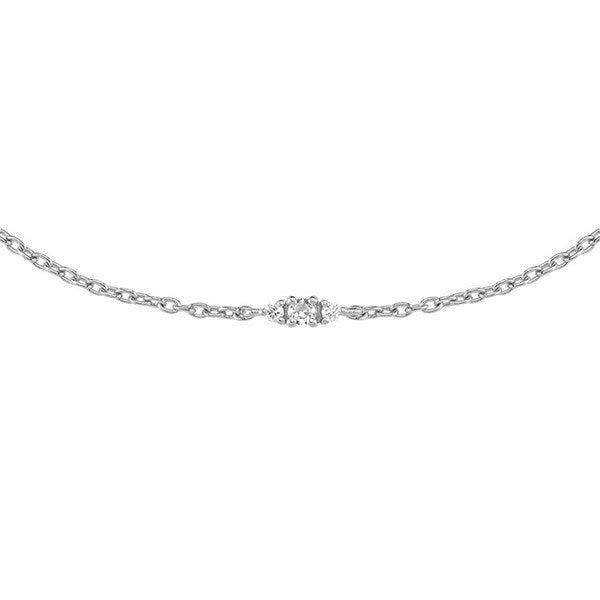 Petit armbånd i 14 kt hvidguld med 0,09 ct diamanter fra Nuran