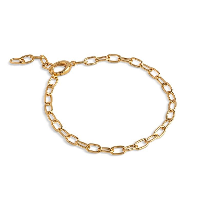 Enamel Copenhagen Charm armbånd Medium i forgyldt sølv 19 cm