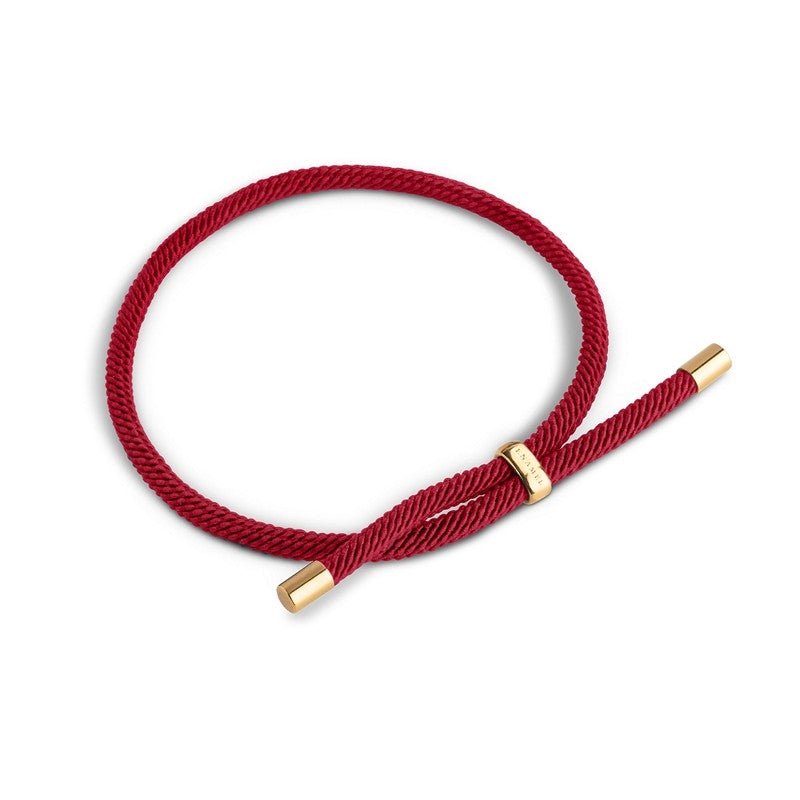 Color Cord armbånd i bordeaux forgyldt sølv fra Enamel Copenhagen