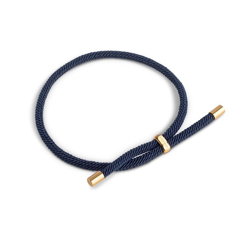 Color Cord armbånd i forgyldt sølv, mørkeblå – Enamel Copenhagen
