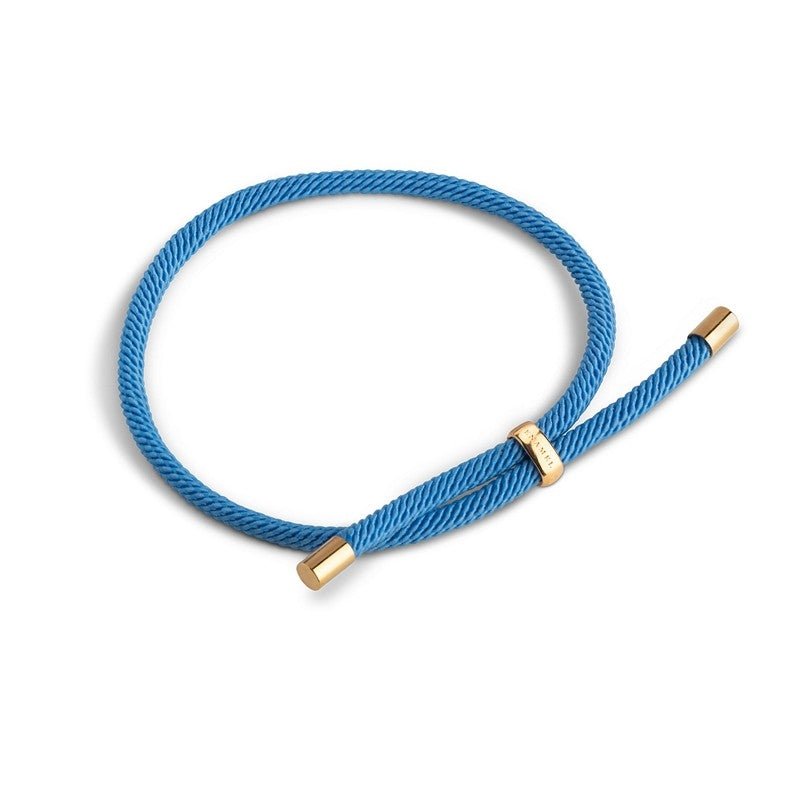 Color Cord armbånd i forgyldt sølv, lys blå – Enamel Copenhagen