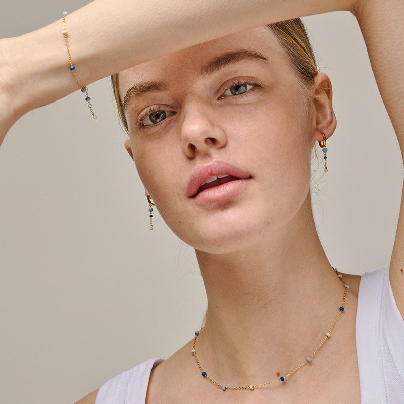 Lola Bold Marine armbånd i forgyldt sølv fra Enamel Copenhagen 15+4 cm