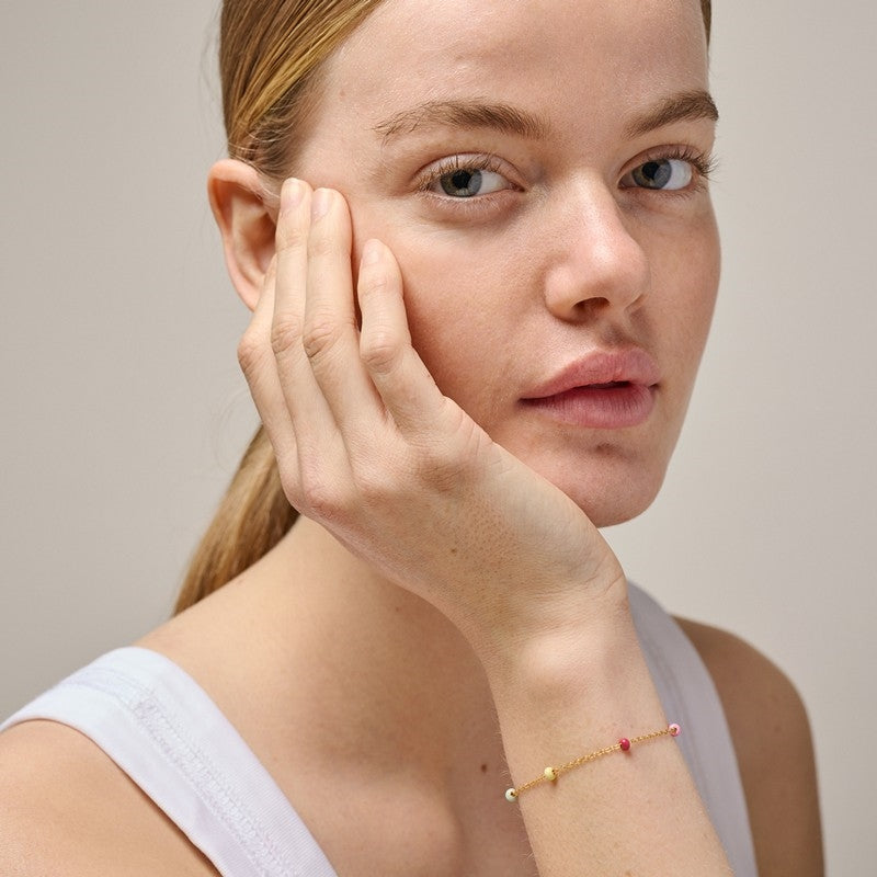 Lola Bold Rainbow armbånd i forgyldt sølv fra Enamel Copenhagen 15+4 cm