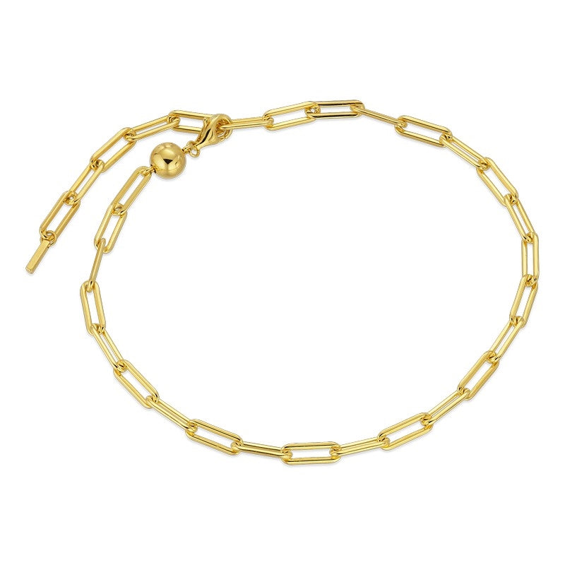 Big Atomic ankelkæde i forgyldt sølv fra Jane Kønig 25 cm