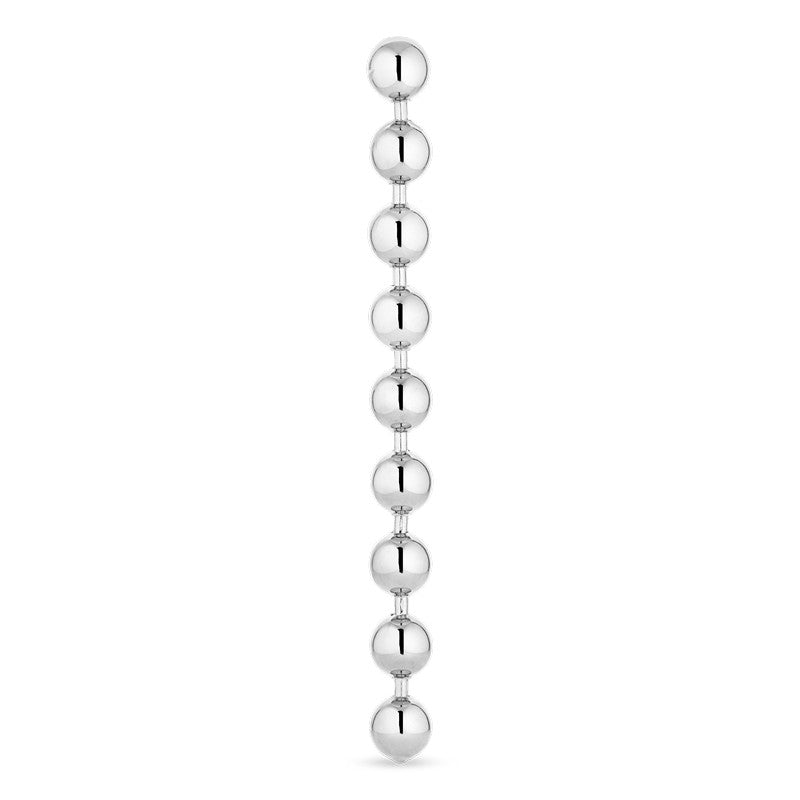 Jane Kønig Big Atomic Chain ørering i sølv 87 mm med ni runde kugler i kædeform.