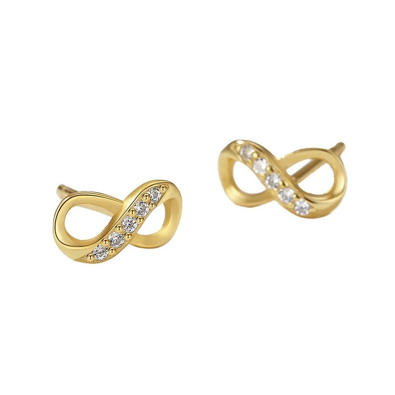 Evighedsørestikker i forgyldt sølv med zirkonia fra ByBirch