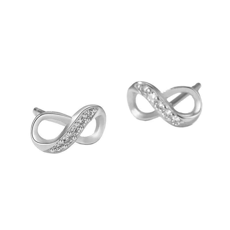 Evighedsøreringe i sølv med hvide zirkonia fra ByBirch