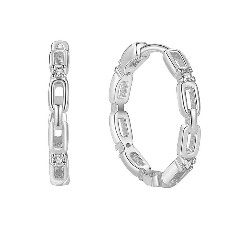 Mette hoops i sølv med zirkonia 16,5 mm fra ByBirch