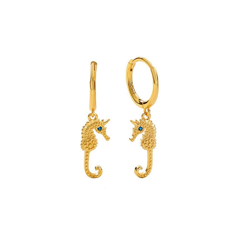 Joe creoler i 18 karat forgyldt sølv fra ByBirch med søheste og zirkonia