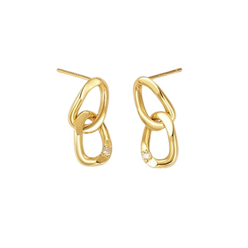 Chloe ørestikker i forgyldt sølv med zirkonia fra ByBirch