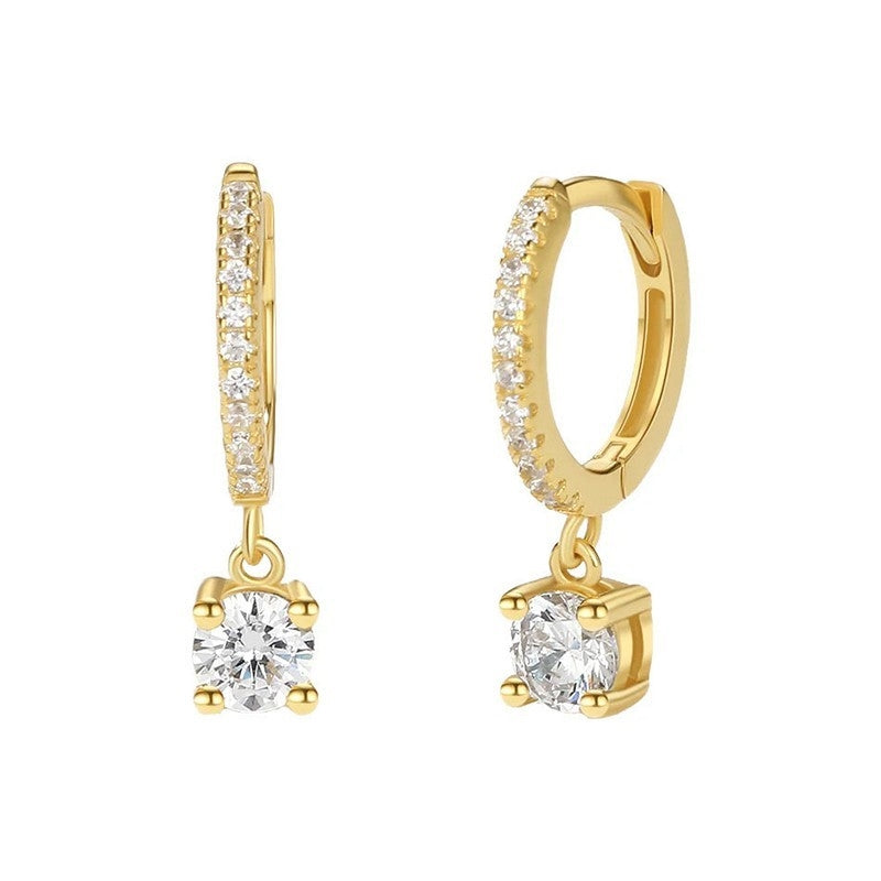 Tiff hoops fra ByBirch i forgyldt sølv med klar zirkonia, 17 mm