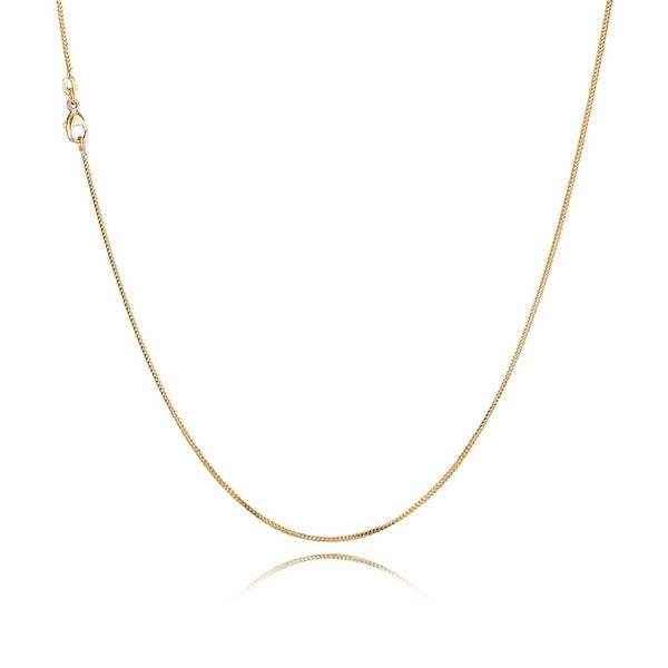 Bingo kæde i 14 karat guld fra BNH, rund kæde med sammensatte ringe, 38–80 cm, 1,1–1,3 mm.