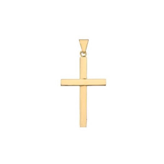 BNH korsvedhæng i 8 eller 14 kt guld Large – bredt stolpe kors vedhæng i massivt guld.