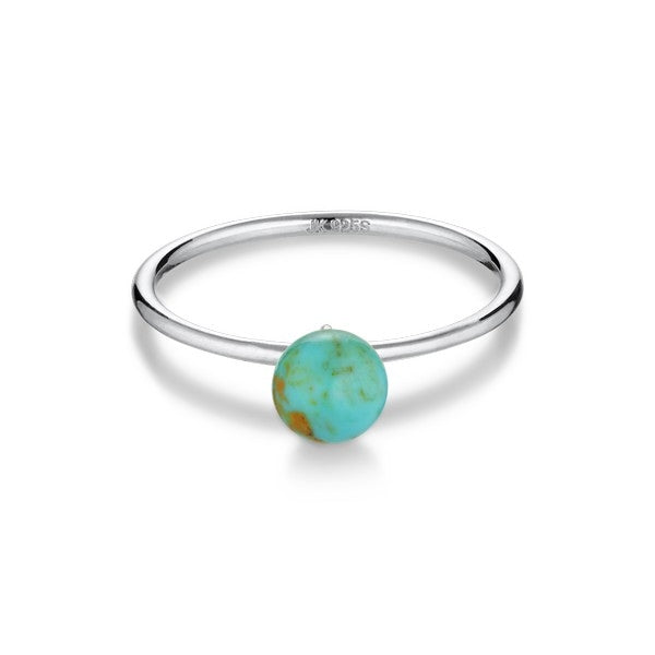 Bermuda ring i sølv med turkis fra Jane Kønig