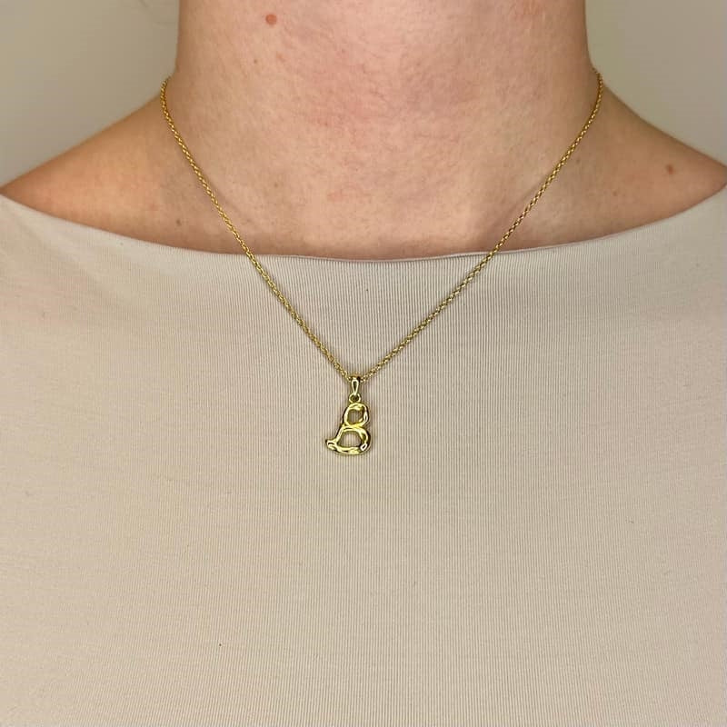 MerlePerle bogstavhalskæde i 18 karat forgyldt sølv – B