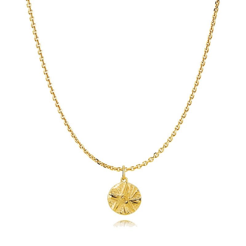 Sistie Beach halskæde i 18 karat forgyldt sølv 40+5 cm med søstjerne vedhæng