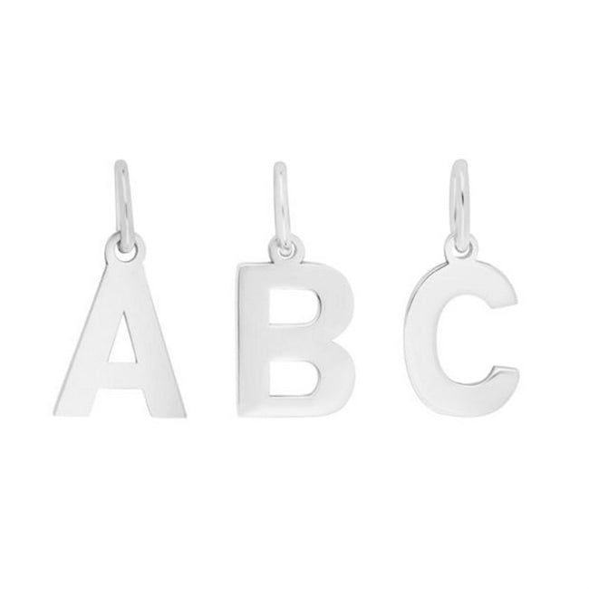 Bogstavvedhæng i sølv 1 cm – Siersbøl – A