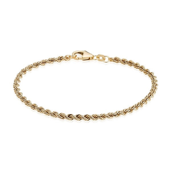 BNH cordel armbånd i 14 karat guld 17–21 cm x 2,7–3,2 mm