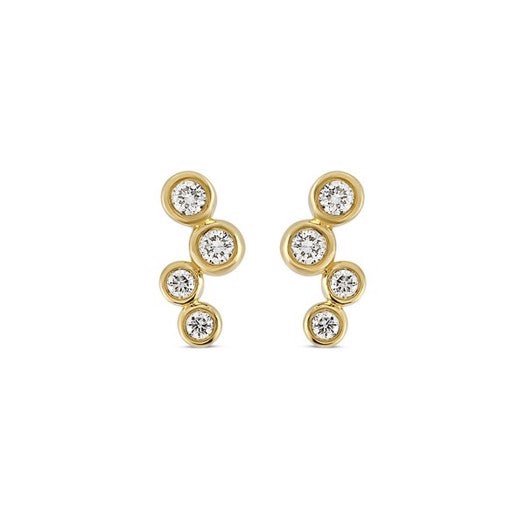 TUBE ørestikker fra Nuran i 14 kt guld med 0,30 ct diamanter i enkle runde former.