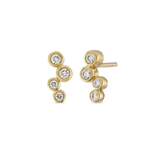 TUBE ørestikker i 14 kt guld med 0,30 ct diamanter – Nuran