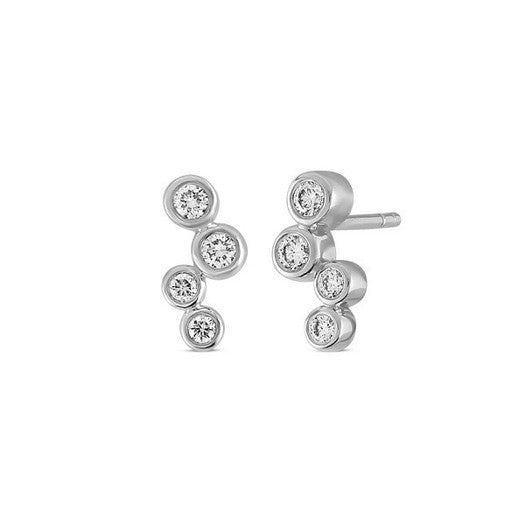 Nuran TUBE ørestikker i 14 kt hvidguld med 0,30 ct diamanter