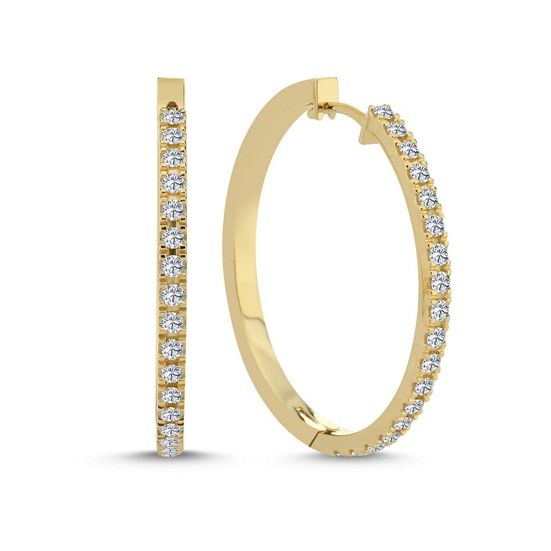 Nuran creoler i 14 karat guld med 0,68 ct diamanter Ø30