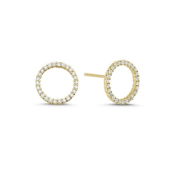 Nuran Cirkel øreringe i 14 kt guld med 0,54 ct Wesselton/si diamanter i cirkeldesign.