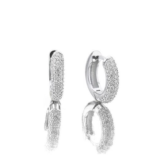 Beauté creoler i 14 kt hvidguld fra Nuran med 0,52 ct diamanter