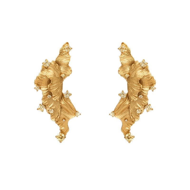 Cabaret øreringe i 18 karat forgyldt sterlingsølv med lysegule nanokrystaller fra House of Vincent.