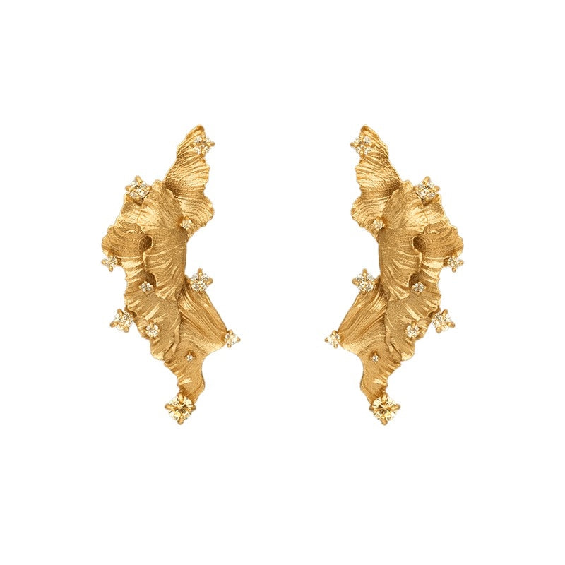 Cabaret øreringe i 18 karat forgyldt sølv med gule nanokrystaller fra House of Vincent