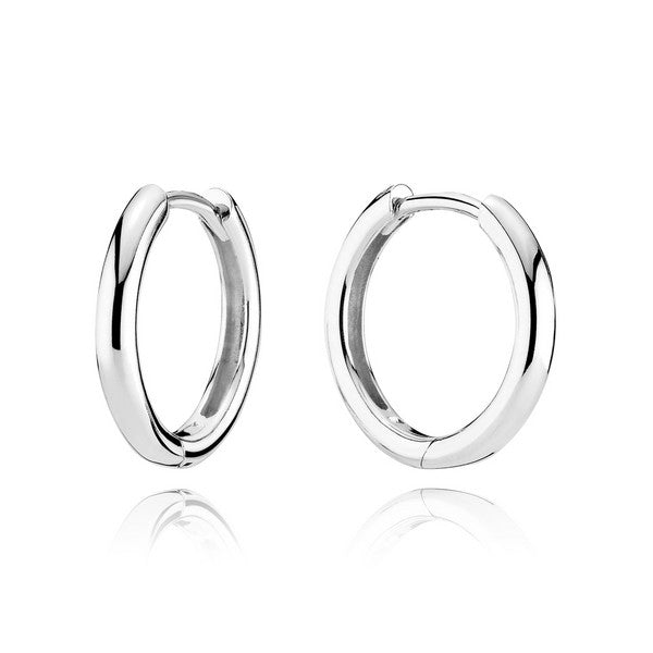 BNH creoler i 14 karat hvidguld, Ø12,5 mm