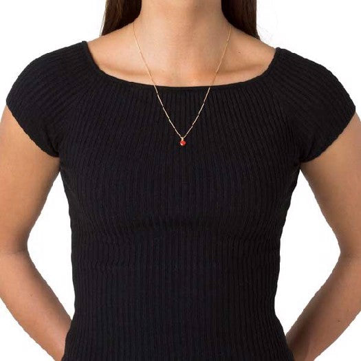 Coral Heart vedhæng i 14 karat guld med rød koral fra Jane Kønig