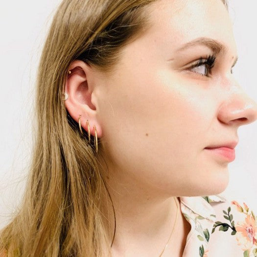 BNH øreringe i 18 karat forgyldt sølv 17,5 mm