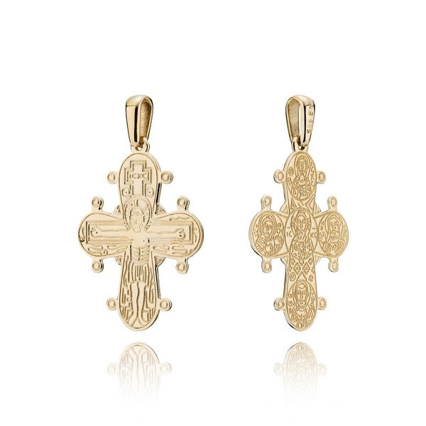 BNH Dagmarkors i 8 eller 14 karat guld 20x17 mm med blank bagside