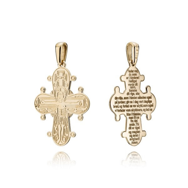 BNH Dagmarkors i 8 eller 14 karat guld 20x17 mm med blank bagside