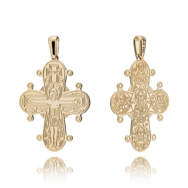 BNH Dagmarkors i 8 eller 14 karat guld 25x21 mm med blank bagside