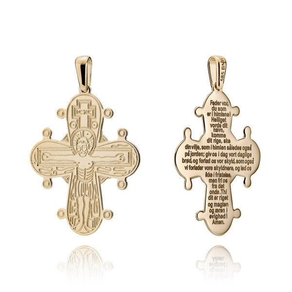 BNH Dagmarkors i 8 eller 14 karat guld 25x21 mm med blank bagside