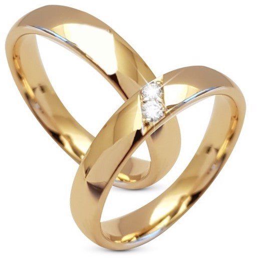 Aagaard vielsesringe i 9 eller 14 karat guld med 0,06 ct laboratoriedyrket diamant – klassisk og stilrent design.