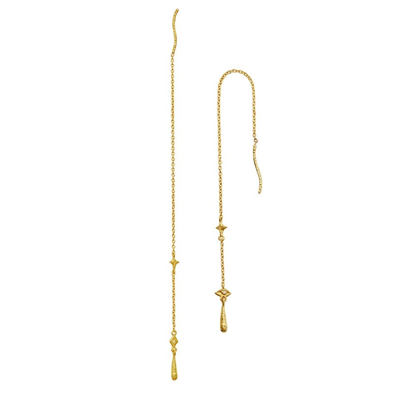 Duet forgyldte sølvøreringe med zirkonia fra Maanesten