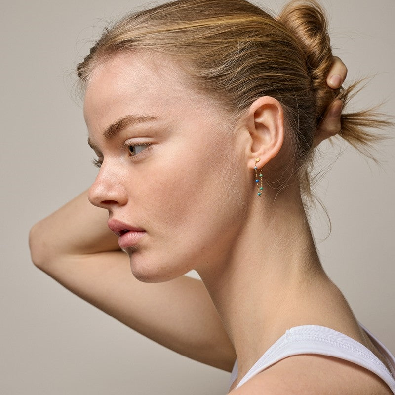 Lola Atlantic øreringe i forgyldt sølv med emalje fra Enamel Copenhagen