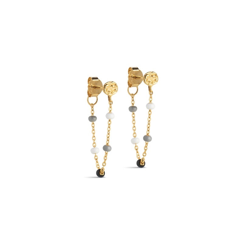 Lola SALT'N'PEPPER øreringe i forgyldt sølv fra Enamel Copenhagen 30 x 5 mm