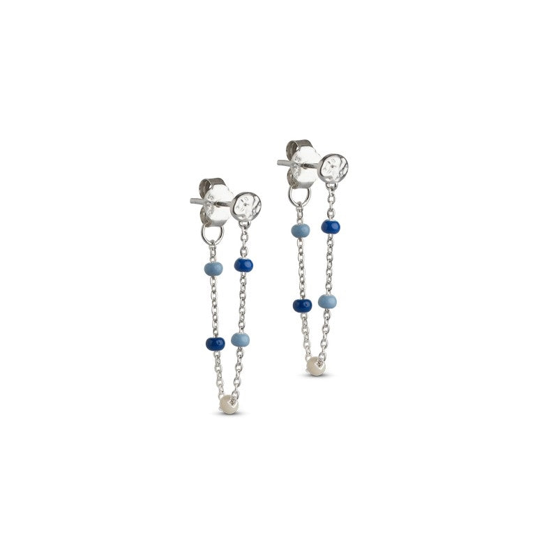 Lola Marine øreringe i sølv med blå emalje fra Enamel Copenhagen
