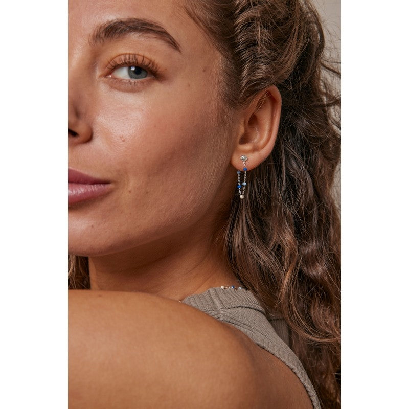 Lola Marine øreringe i sølv med blå emalje fra Enamel Copenhagen