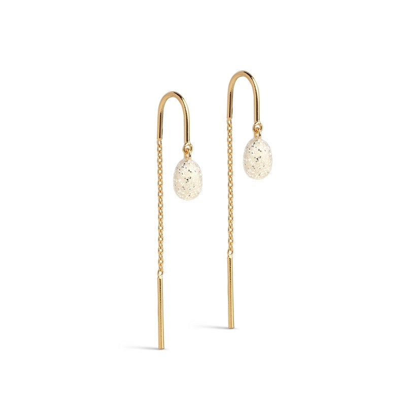 Eleanor øreringe i 18 karat forgyldt sølv med glimmer emalje fra Enamel Copenhagen